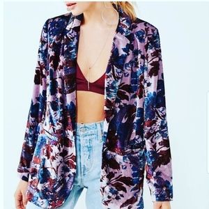 Urban outfitters velvet purple floral blazer M